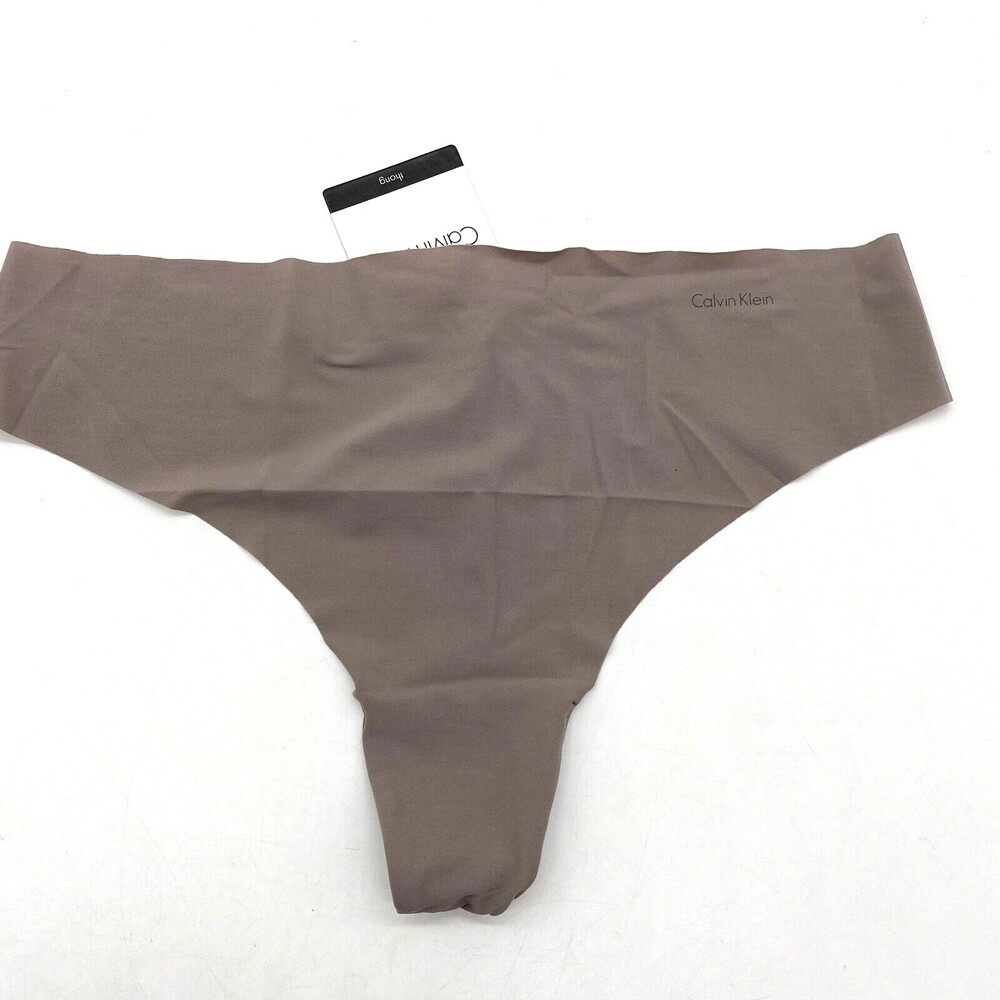 Calvin Klein Women's Seamless Logo Thong Panty D3428 Gray 265 Size Large